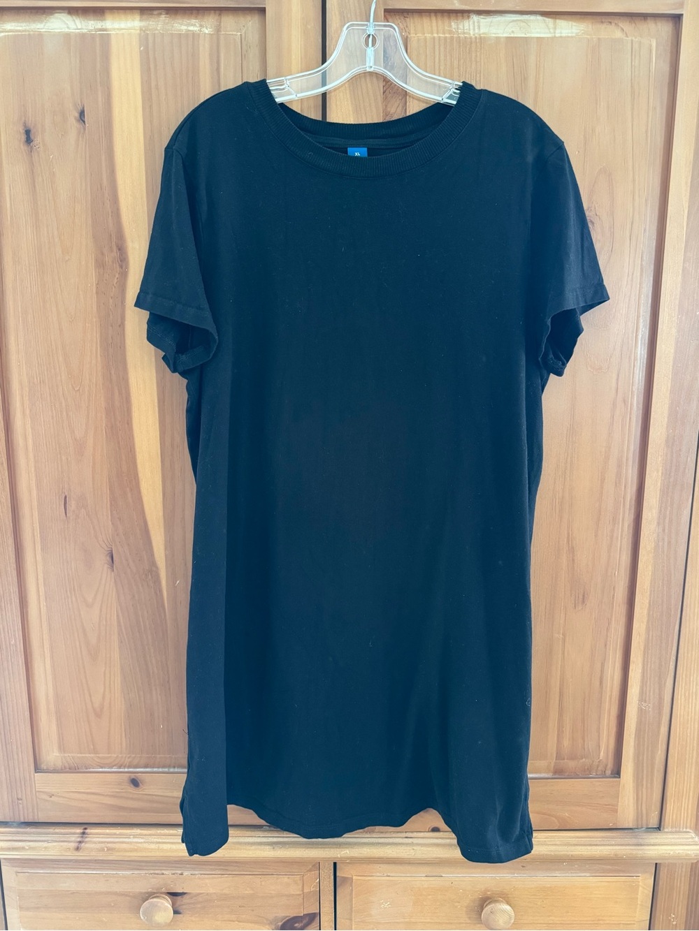 Old Navy Black Short Sleeve Crewneck Tee Dress